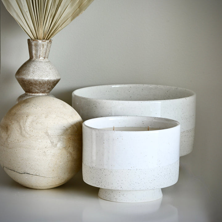Salt Spray Extra large Designer artisan handcrafted ceramic statement piece with perfume grade and natural soy wax candle
